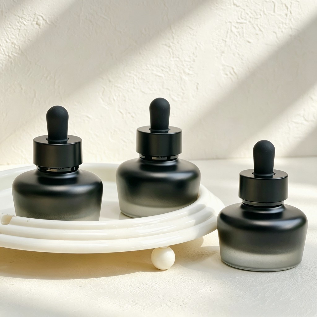 Luxury Skincare Serum - 30ml Buzlu Cam Damlalıklı Şişe Koyu